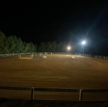 Veduta notturna del campo sportivo