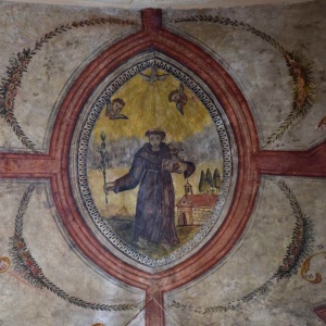 Basilica romanica di Santa Giusta. Dipinto nella volta di una cappella